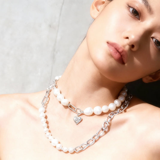 Baroque Water Pearl Chain Fashion Texture Necklace